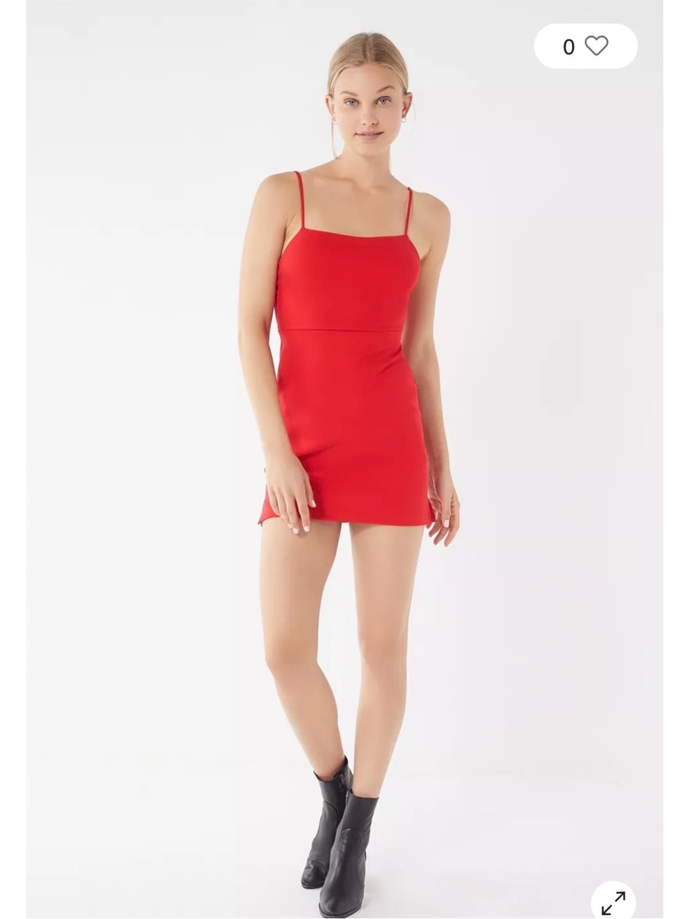 Urban Outfitters Ponte Apron tie back Red Spaghetti Strap Mini Dress - Size M